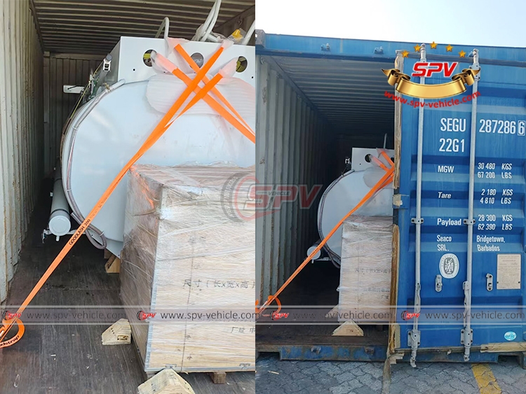 4,000 Litres Oil Tank Body and Spare Parts are Loaded into Container